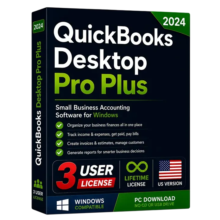 QuickBooks Desktop Pro Plus 2024 US Edition (3 Users)