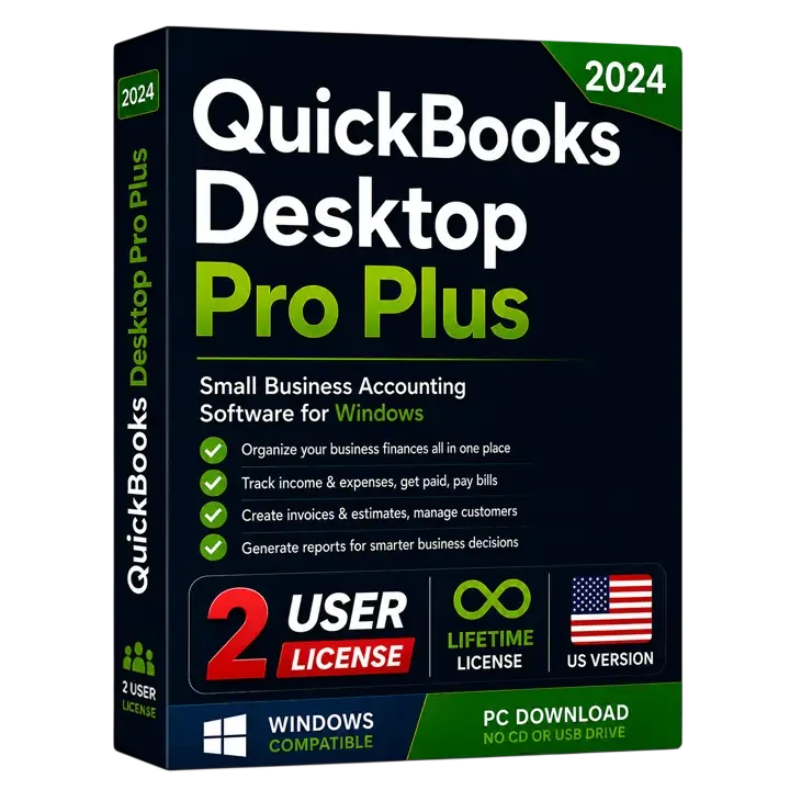 QuickBooks Desktop Pro Plus 2024 US Edition (2 Users)