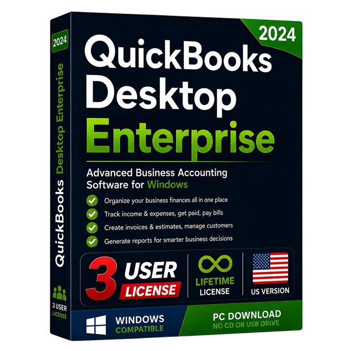 QuickBooks Desktop Enterprise Solutions 2024 US Edition (3 Users)